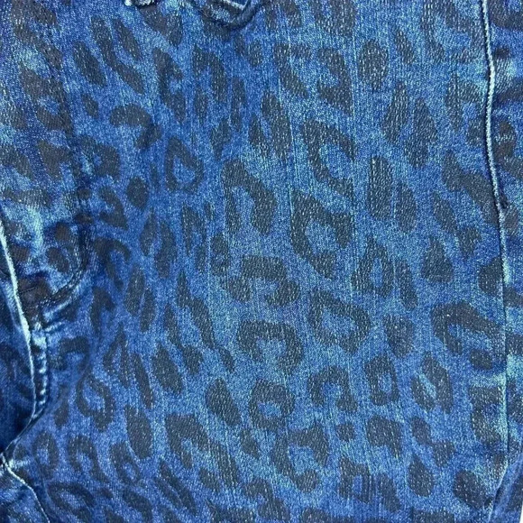 Judy Blue Skinny Fit Size 11|30 Leopard Animal Print Denim Jeans Blue - Picture 4 of 9
